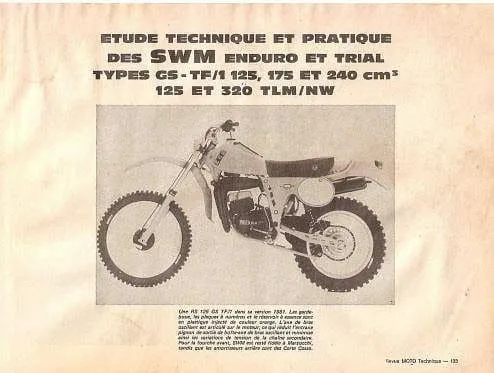 Manuel d'atelier SWM Rotax 125 240 320 trial et enduro