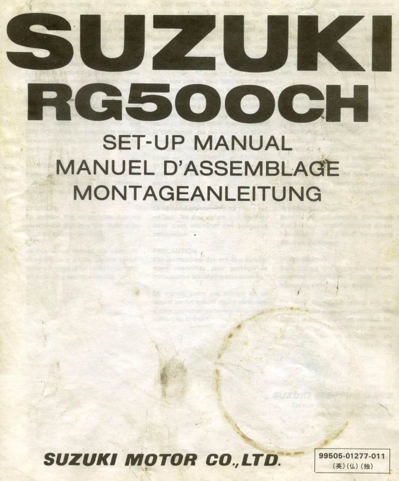 Manuel d'atelier Suzuki 500 RG en Français