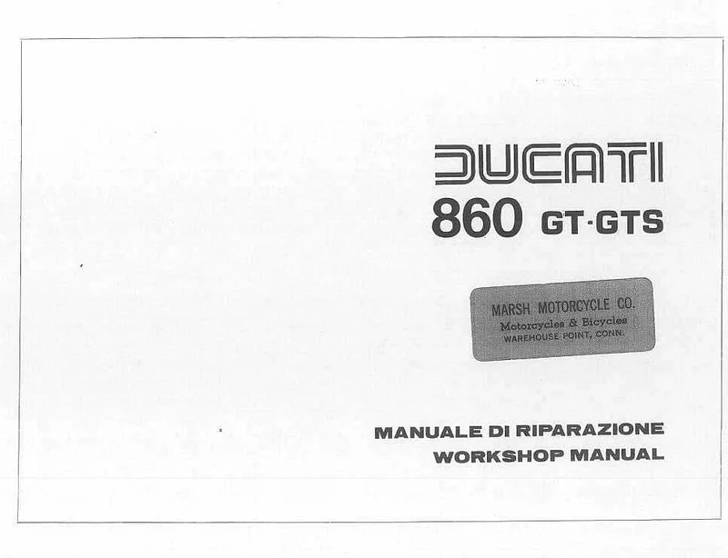 Manuels d'atelier Ducati 860 GT anglais et italien