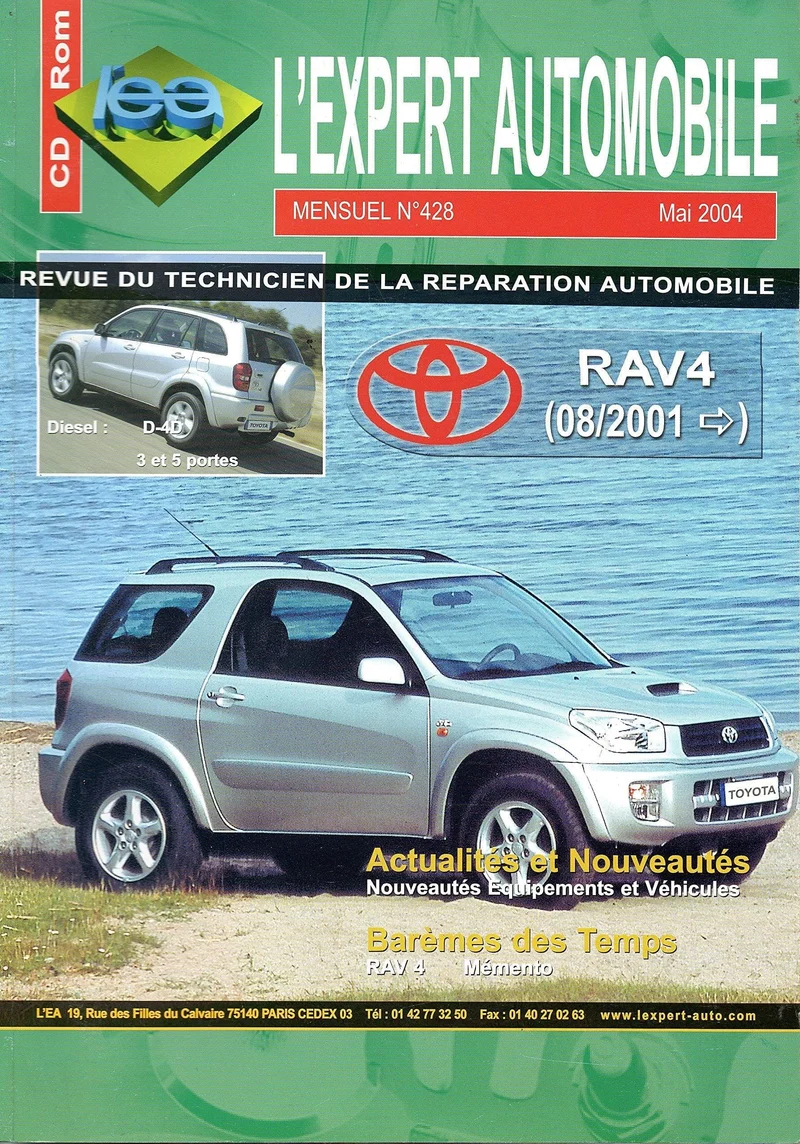 manuel d'atelier Toyota Rav 4 2001 2003