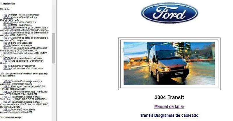 Manuel d atelier Ford Transit 2004 en espagnol