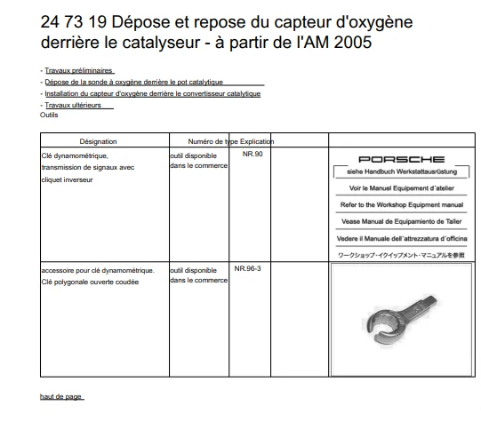 Manuel d'atelier Porsche 997 2005 2006 en français
