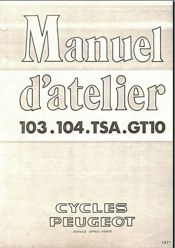 Manuels d'atelier Cyclomoteurs Peugeot