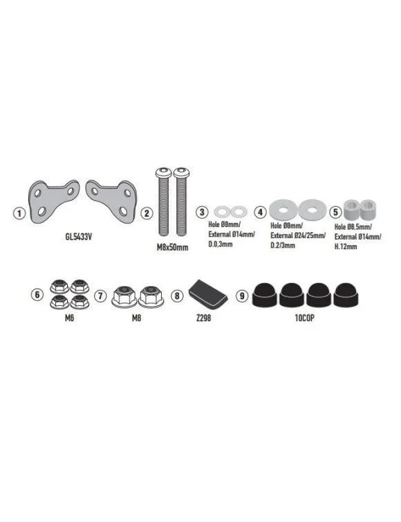 Attacchi Parabrezza per SCRAM 411 - AL9055A - GIVI
