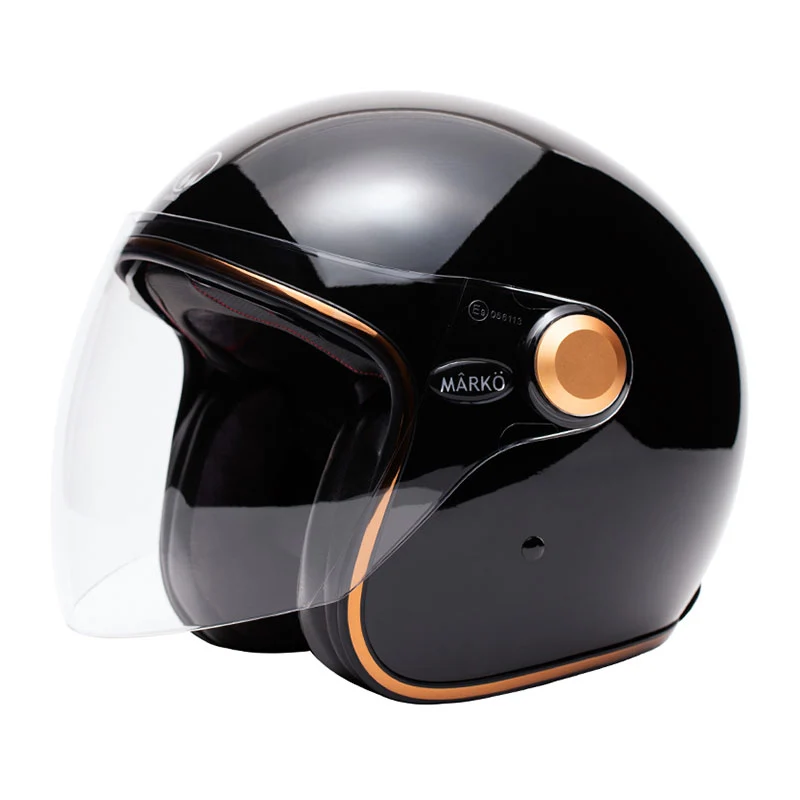 Casque Jet BOREAL Black/Gold | Mârkö