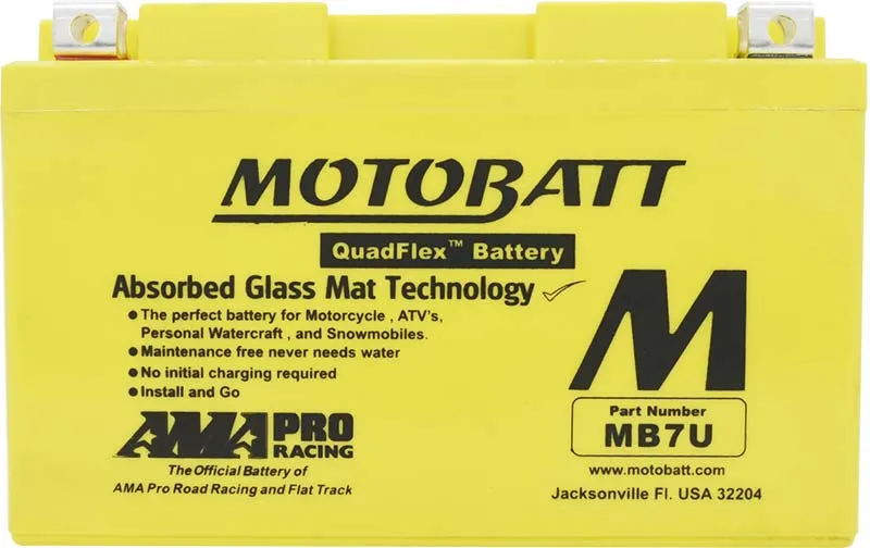 Batterie moto 2 pôles 6,5 Ah MB7U | Motobatt