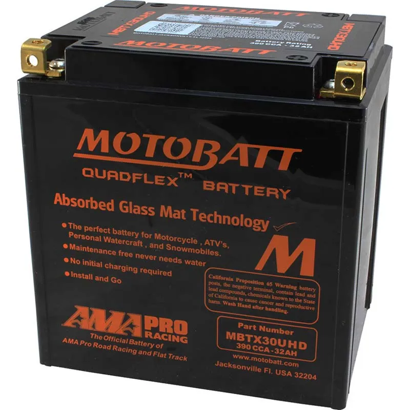 Batterie moto 4 pôles 32 Ah MBTX30UHD | Motobatt