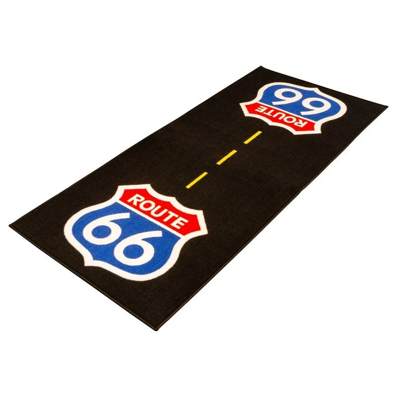 Tapis de Sol Moto Route 66 190x80cm — Environnemental Garage & Paddock