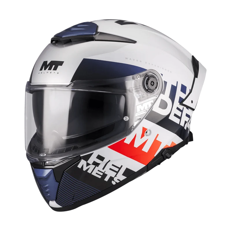 Casque Intégral MT Thunder 4 SV Waves Blanc/Marine Gloss — ECE 22.06