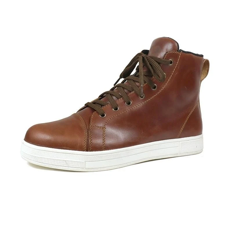 Chaussure Moto Homme Harisson Curtis WP Marron — Waterproof Cuir CE