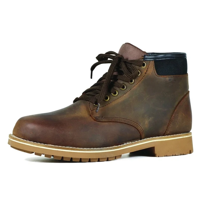 Bottine Moto Homme cuir Waterproof Homologué CE | Custer Commando Marron