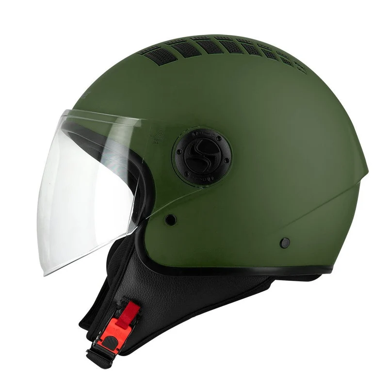 Casque Jet Vert Armée CITIZEN — Homologué ECE R22-06