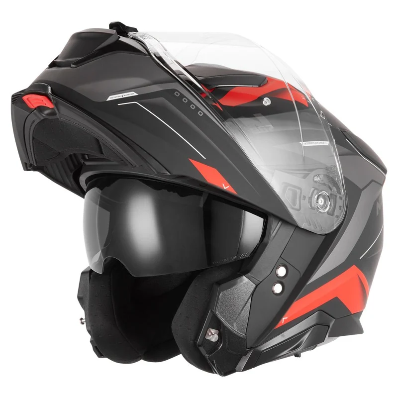 Casque Moto Modulable N967 Conquer Noir Mat Rouge | NOX