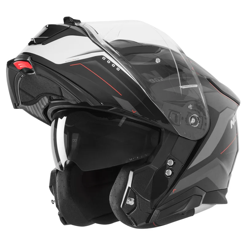 Casque Moto Modulable N967 Conquer Noir Blanc Rouge | NOX