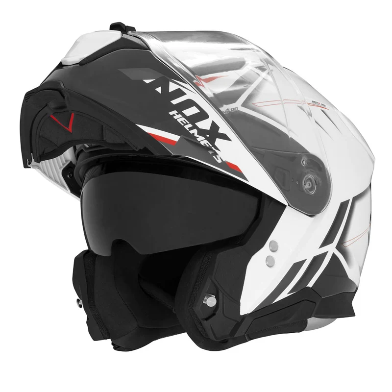 Casque Moto Modulable N967 Synchro Blanc Rouge | NOX