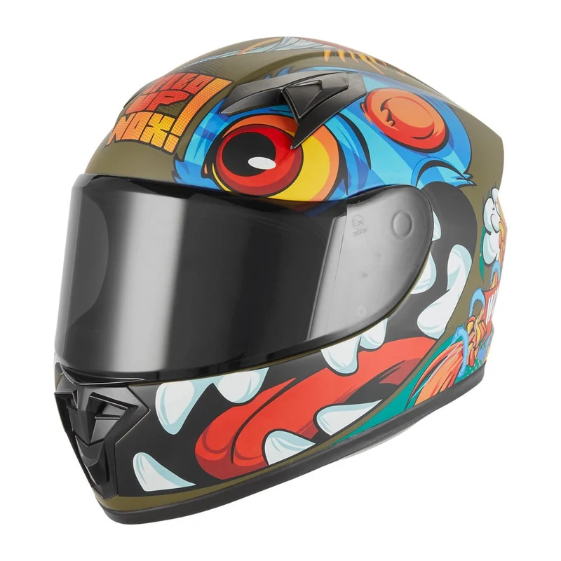 Casque Moto Intégral Enfant N731 Scrappy Kaki Mat | NOX