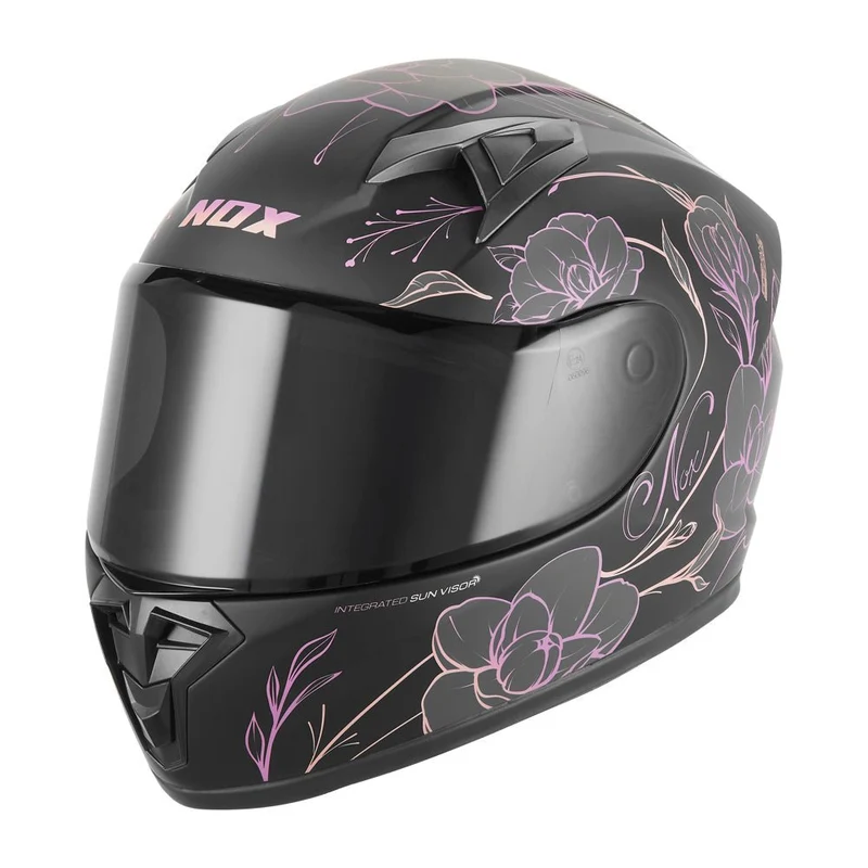 Casque Moto Intégral Enfant N731 Spring Noir Mat Rose | NOX