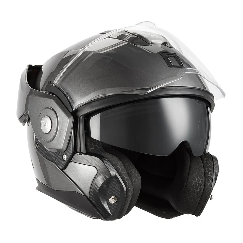 Casque Moto Modulable Réversible Spinner Titanium Brosse Mat | NOX