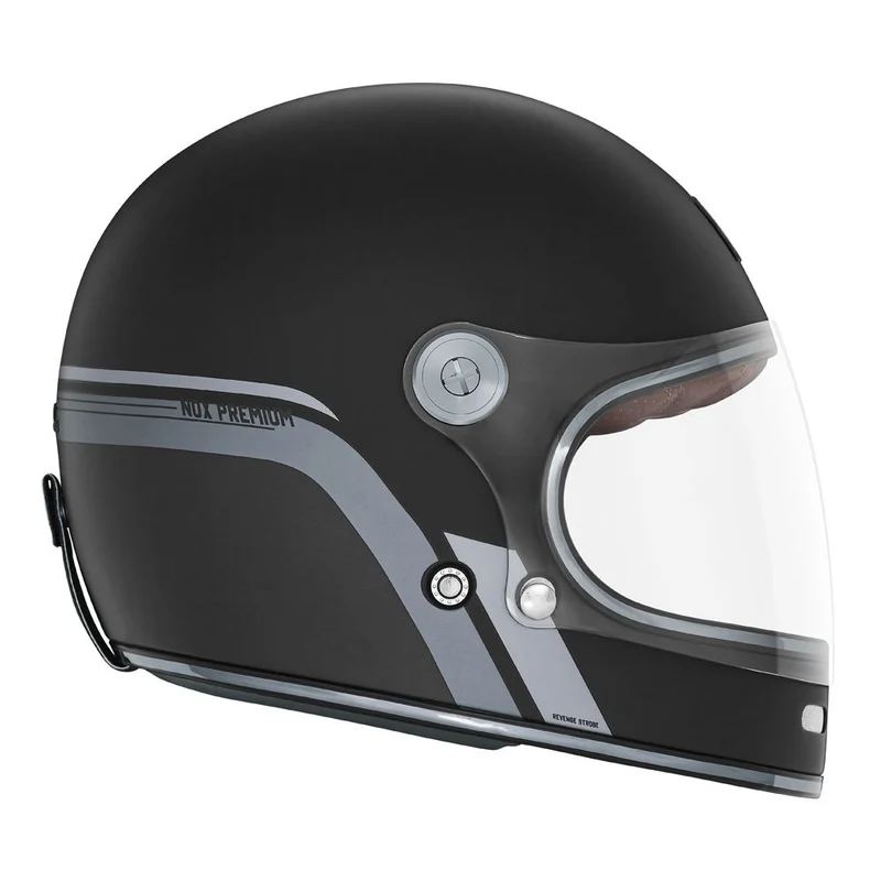 Casque Moto Intégral Revenge Strobe Noir Mat Titanium | NOX