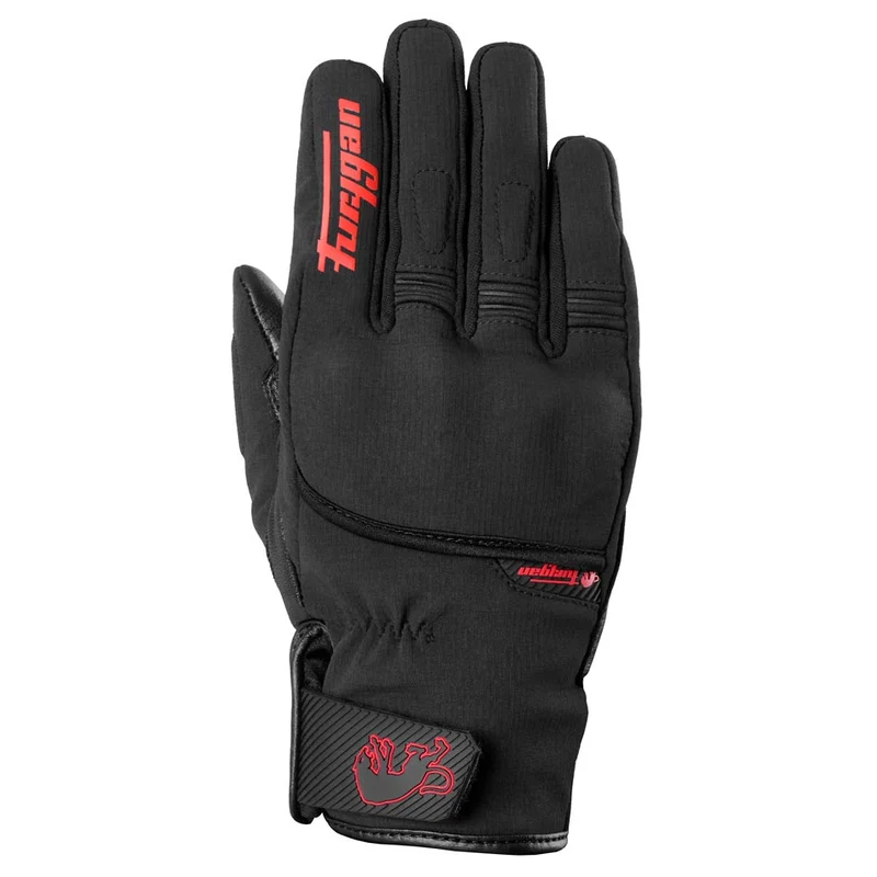 Gants Moto Cuir Homme Furygan JET ALL SEASONS D3O® EVO Noir-Rouge