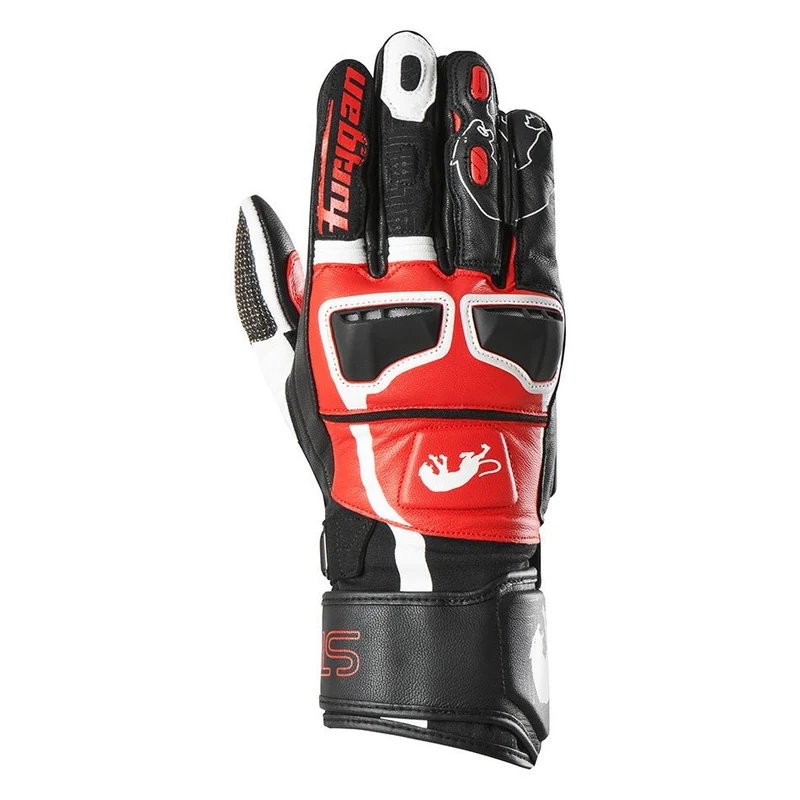 Gants Moto Cuir Homme Furygan STYG15 Noir-Blanc-Rouge | Racing