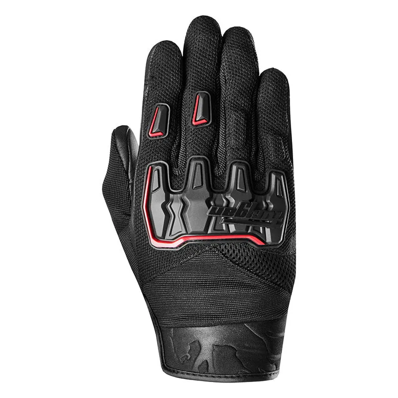 Gants Moto Cuir Homme Furygan SHADE Noir-Rouge | Été