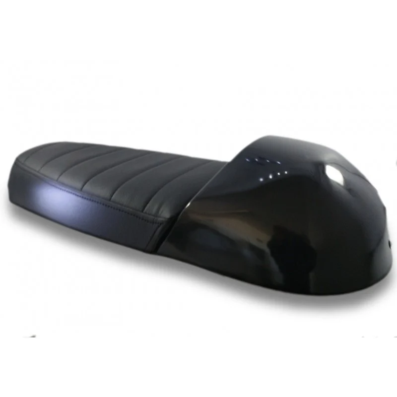 Selle café racer noire avec dosseret amovible | C.Racer