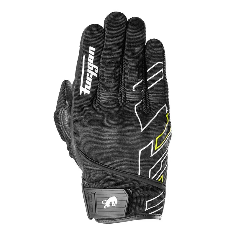 Gants Moto Cuir Homme Furygan JET NEON D3O® Noir-Blanc-Jaune Neon-Noir-Blanc-Jaune | Été