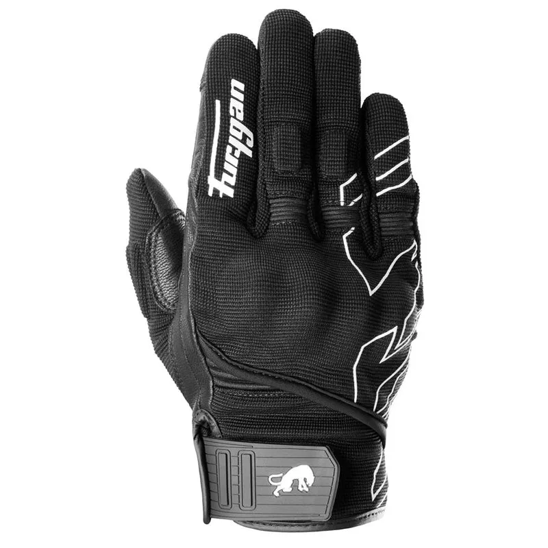 Gants Moto Cuir Homme Furygan JET NEON D3O® Noir-Blanc | Été