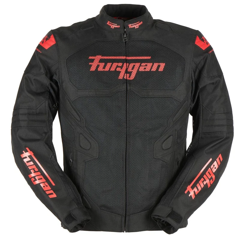 Blouson Moto Homme Furygan ATOM VENTED EVO Noir-Rouge — CE A | Été