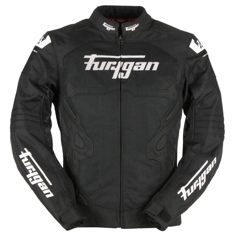 Blouson Moto Homme Furygan ATOM VENTED EVO Noir-Blanc — CE A | Été
