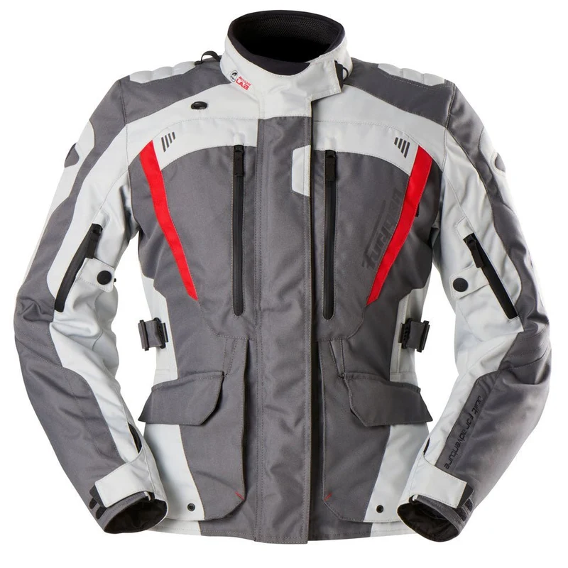 Blouson Moto Femme Furygan APALACHES LADY EVO Gris-Pearl-Rouge — CE AA