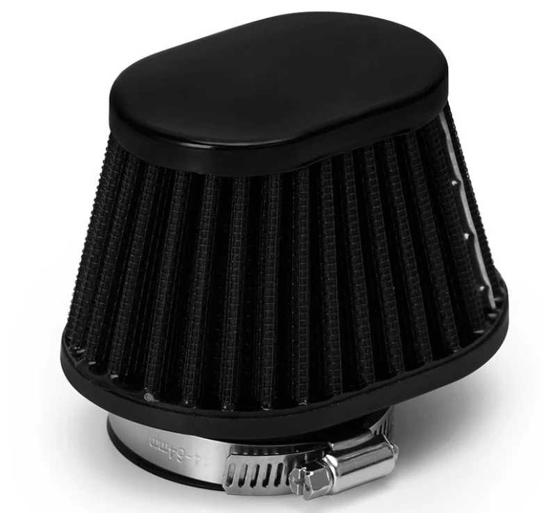 Filtre à air moto type cornet ovale noir