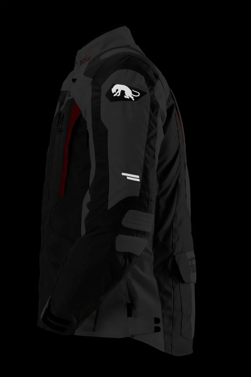 Blouson Moto Homme Furygan APALACHES EVO Gris-Pearl-Rouge — CE AA