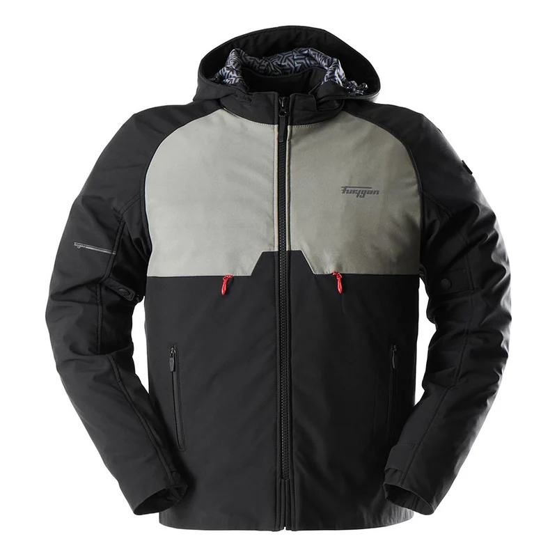 Blouson Moto Homme Furygan ADDAX Noir-Kaki — CE AA