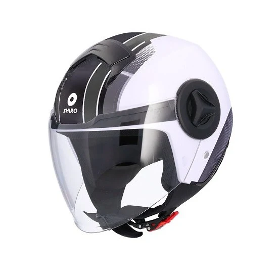 SHIRO ATENAS DELPHI CASCO JET DE MOTOCICLETA GRIS