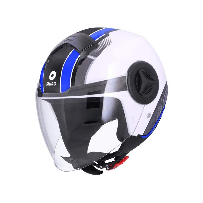 SHIRO ATENAS DELPHI CASCO JET DE MOTOCICLETA AZUL
