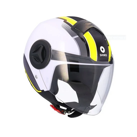 SHIRO ATENAS DELPHI CASCO JET DE MOTOCICLETA AMARILLO-FLUOR