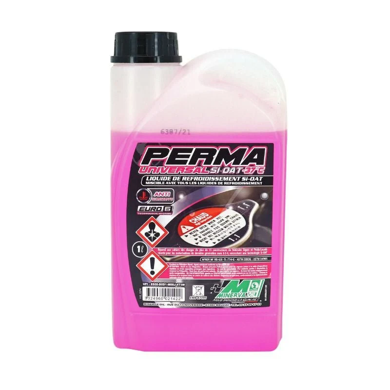 LIQUIDE DE REFROIDISSEMENT MINERVA PERMA UNIVERSAL D -37°C SI-OAT (FUCHSIA) (1L)