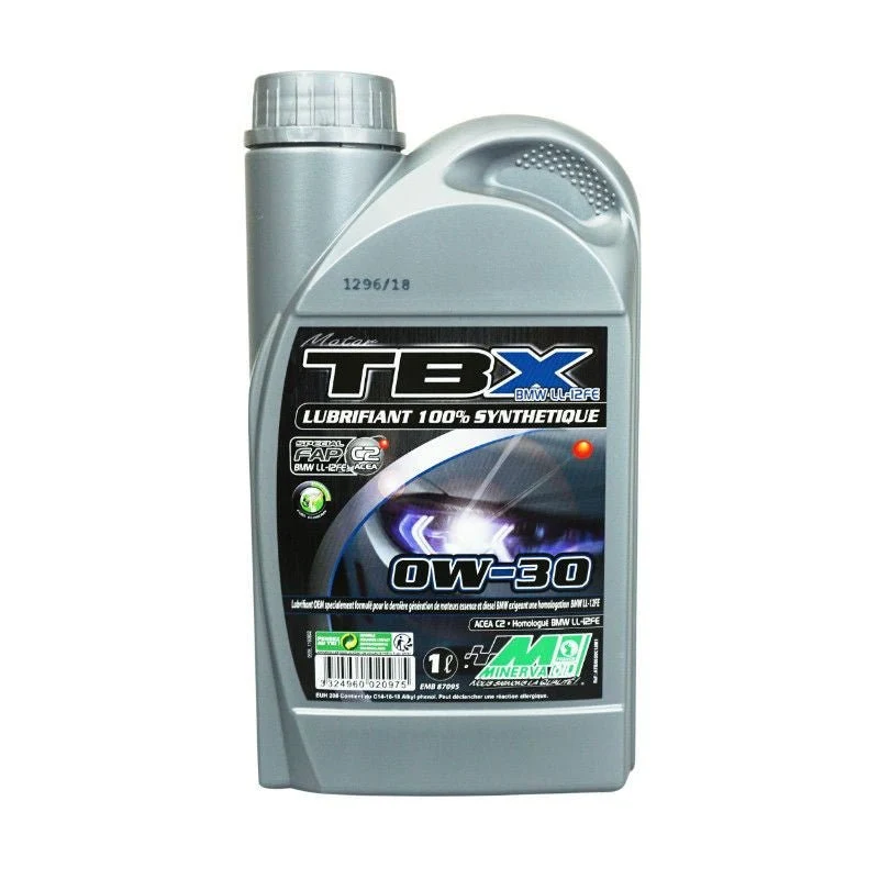 HUILE MOTEUR 4 TEMPS MINERVA MAXISCOOTER/MOTO TBX 0W30 (100% SYNTHESE) (PRECONISE POUR PIAGGIO 125 MEDLEY) (1L)