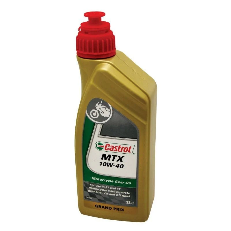 HUILE DE TRANSMISSION CASTROL 10W40 MTX (1 L) SEMI-SYNTHETIQUE POUR MOTOS 2T, 4T