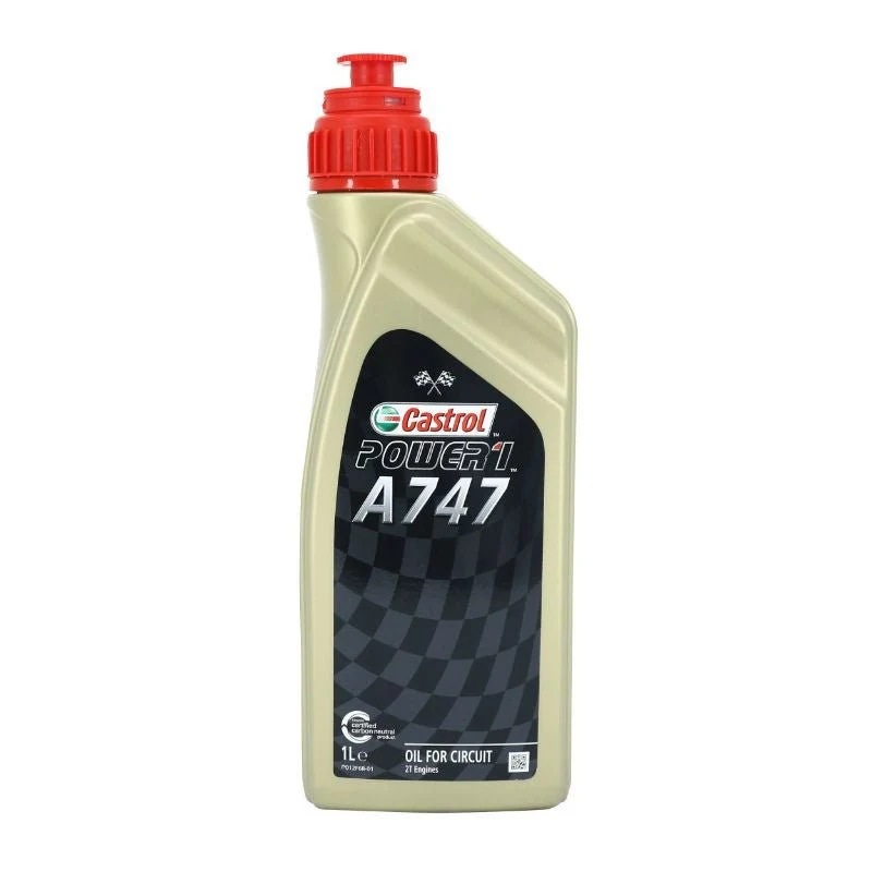 HUILE MOTEUR 2 TEMPS CASTROL A747 (1 L) COMPETITION SEMI-SYNTHETIQUE (A BASE D'HUILE DE RICIN)