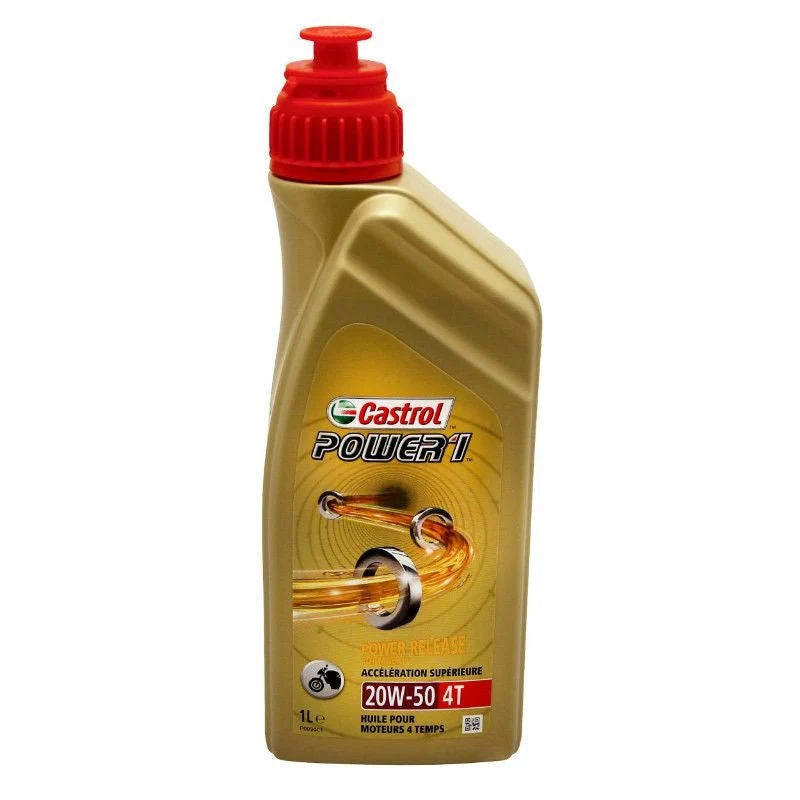 HUILE MOTEUR 4 TEMPS CASTROL POWER 1 4T 20W50 (1 L) SEMI-SYNTHETIQUE - RECOMMANDATION HARLEY DAVIDSON