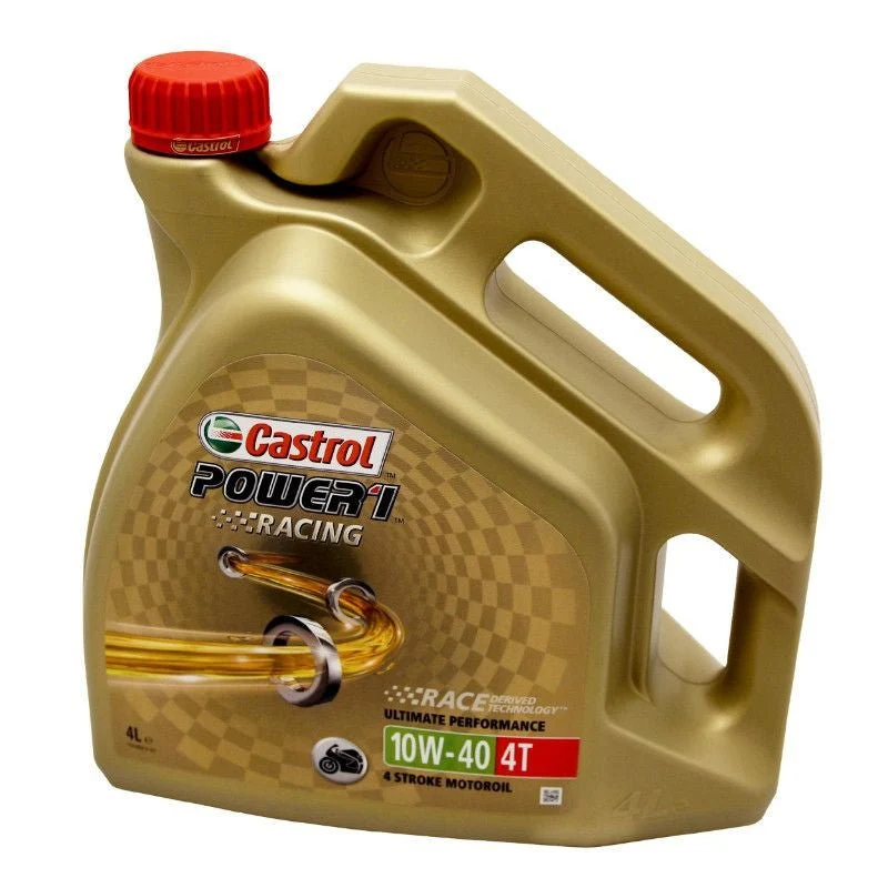 HUILE MOTEUR 4 TEMPS CASTROL POWER 1 RACING 4T 10W40 (4 L) 100% SYNTHETIQUE
