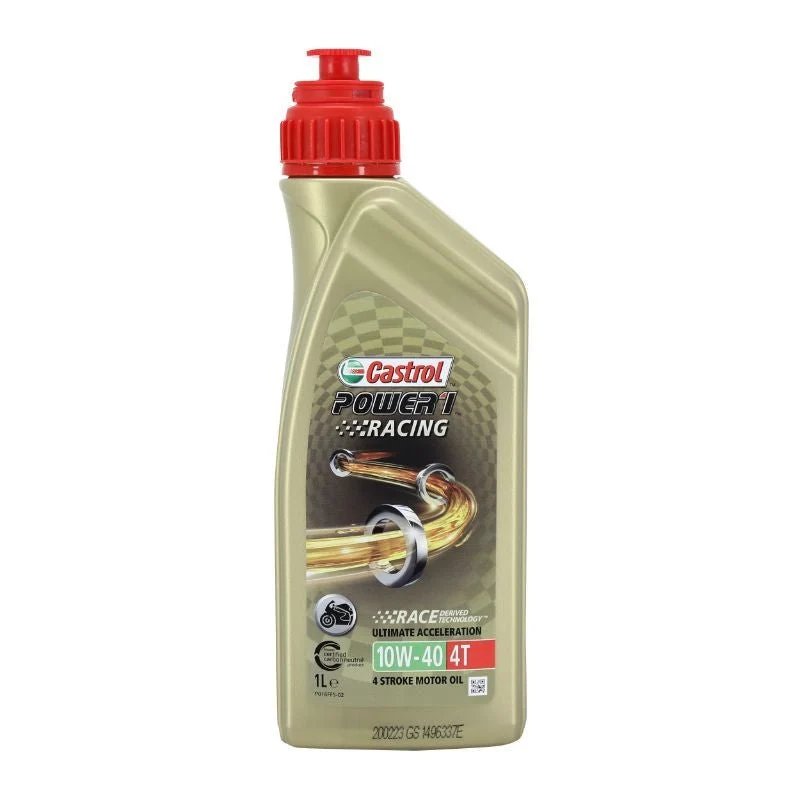 HUILE MOTEUR 4 TEMPS CASTROL POWER 1 RACING 4T 10W40 (1 L) 100% SYNTHETIQUE