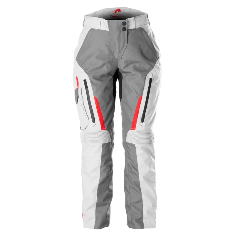 Pantalon Moto Femme Furygan KILLINGTON LADY Gris-Pearl-Rouge — CE AA