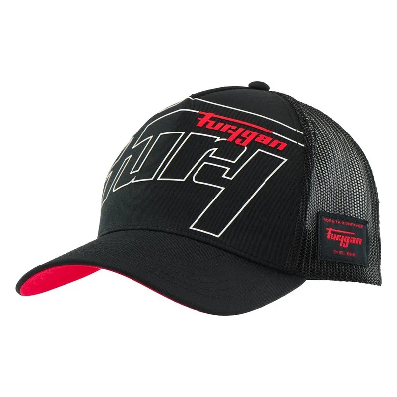 Casquette Furygan TRUCKER RAGE Noir-Blanc-Rouge — L'Esprit Racer