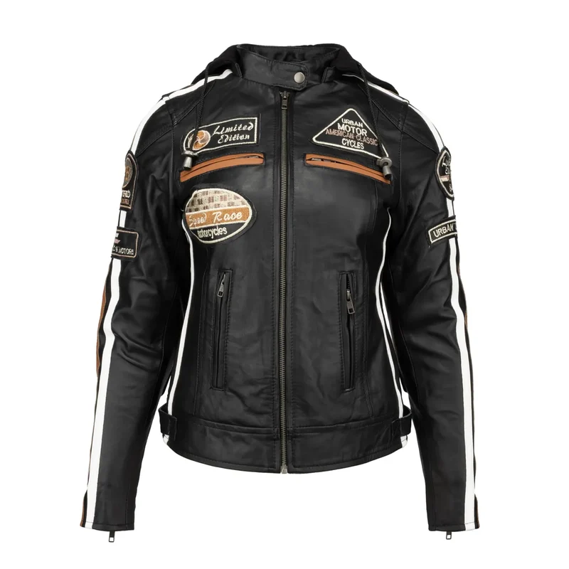 Blouson cuir moto femme style vintage | LEGENDARY 58™ Noir