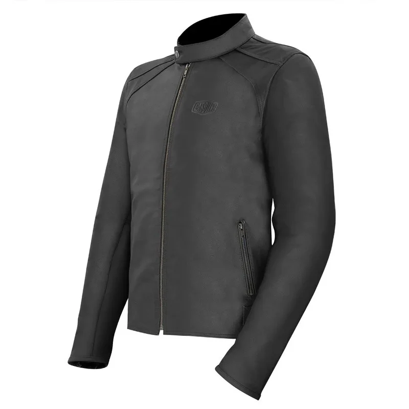 Blouson Cuir Moto Homme Vintage Veracity GASOLINE - Certifié CE EN17092