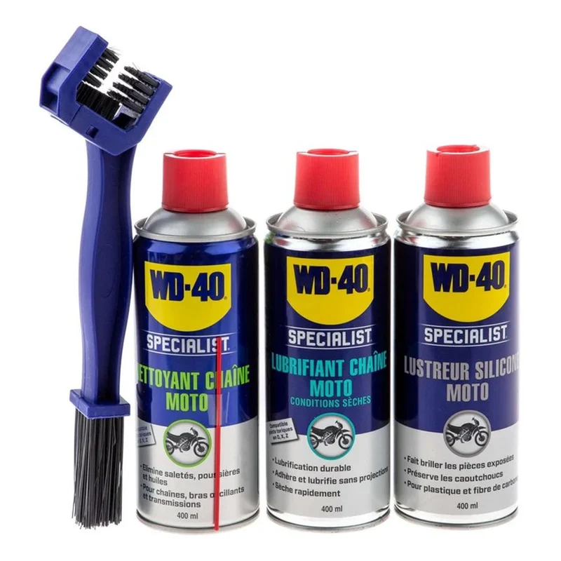Wd40 - KIT SPRAY TRIPACK WD40 + BROSSE SPECIALE CHAINE